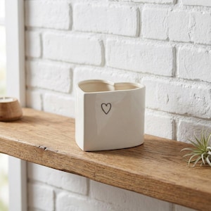 White Chic Heart Pots - Two sizes available