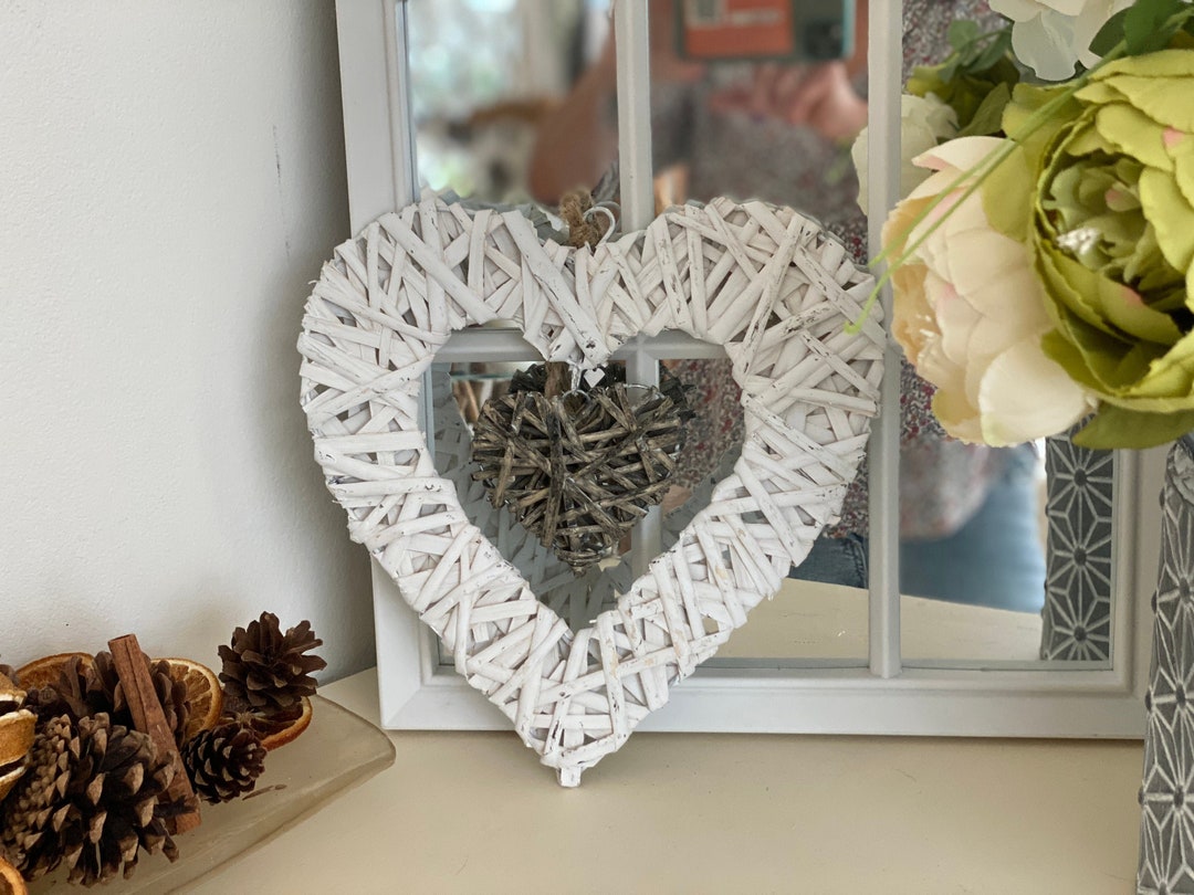 Simple Double Rattan Hearts Etsy