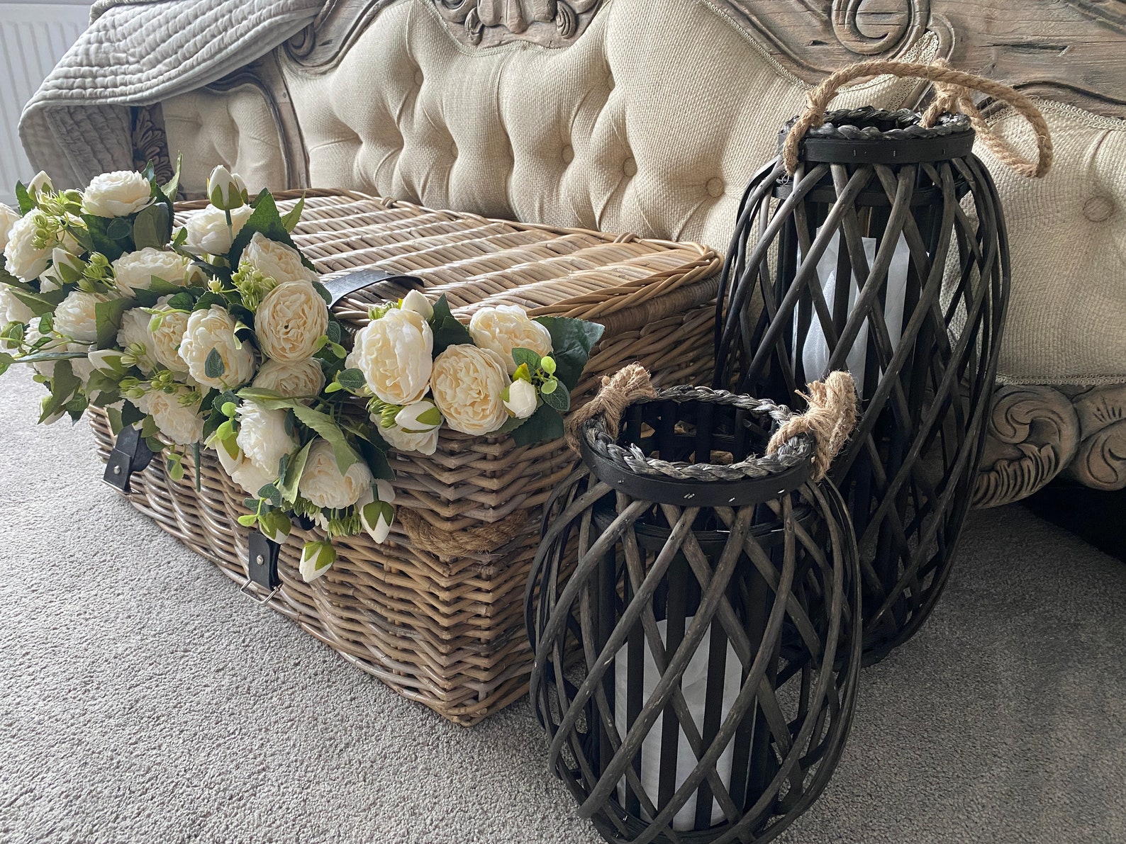 Black Rattan Candle Holders Etsy