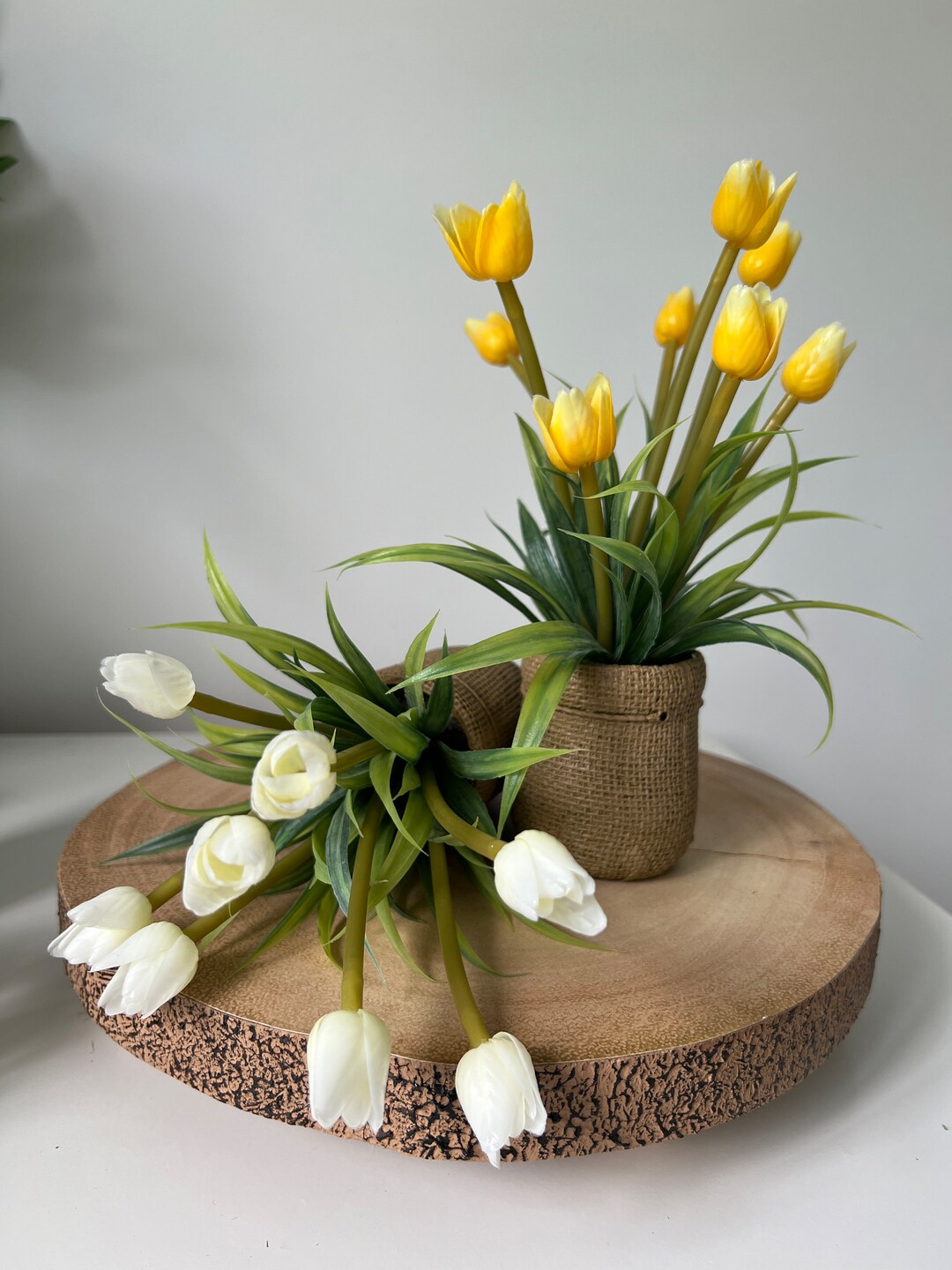 Artificial Tulips in Hessian Styled Pot Etsy