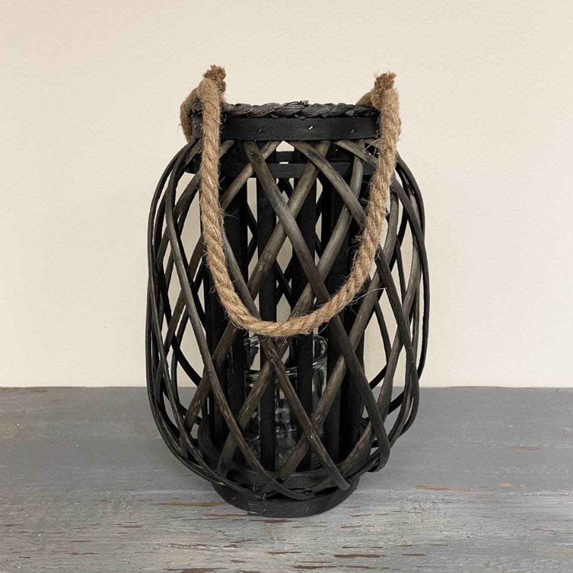 Black Rattan Candle Holders Etsy