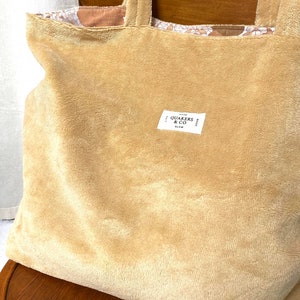 Grand sac cabas réversible en éponge de bambou certifiée OekoTex couleur BLE image 3