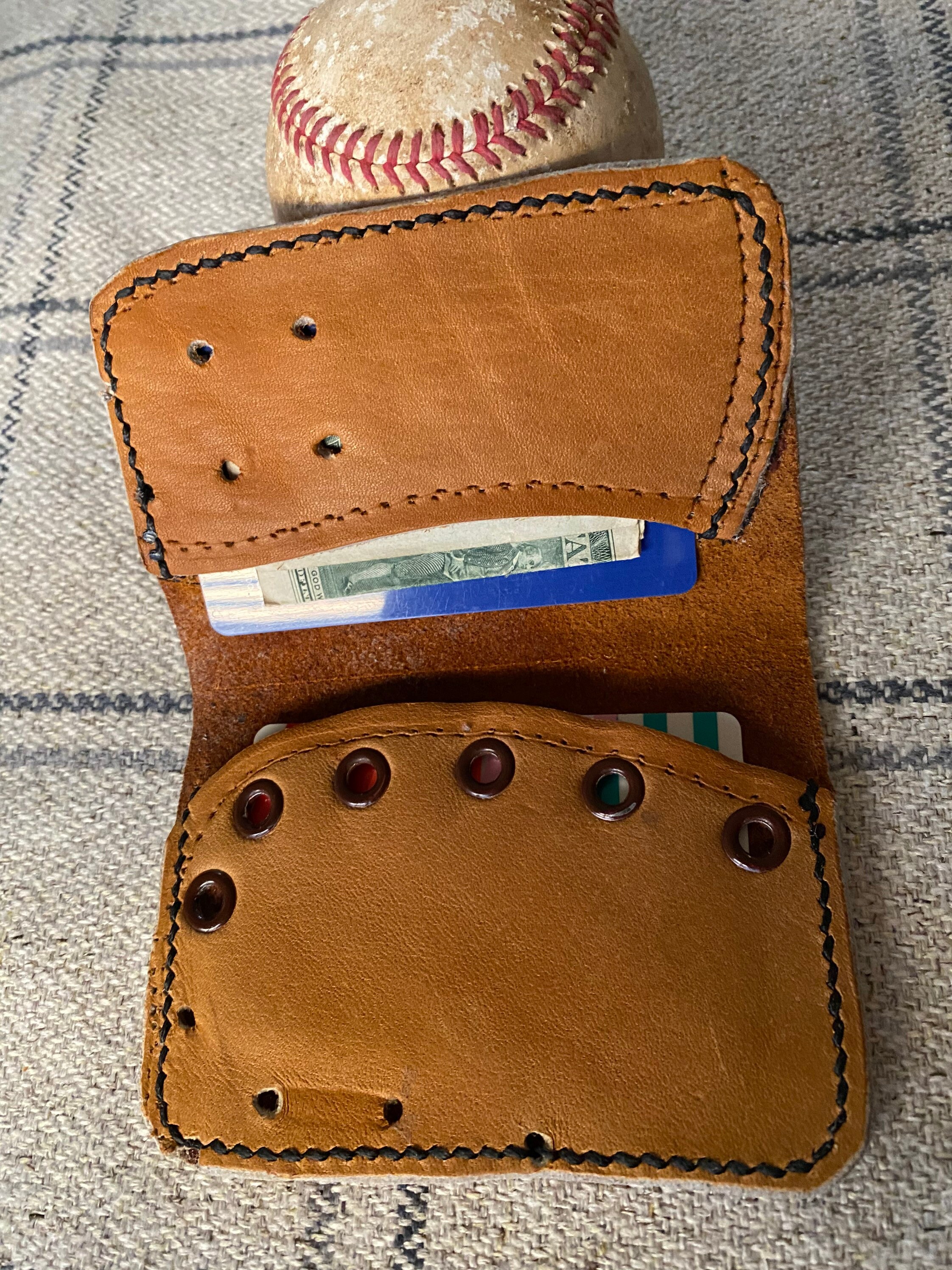 Spalding Baseball Glove Bifold Wallet Card Holder Etsy