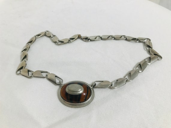 Vintage silver choker Ben Amun tiger's eye  | 90s… - image 6