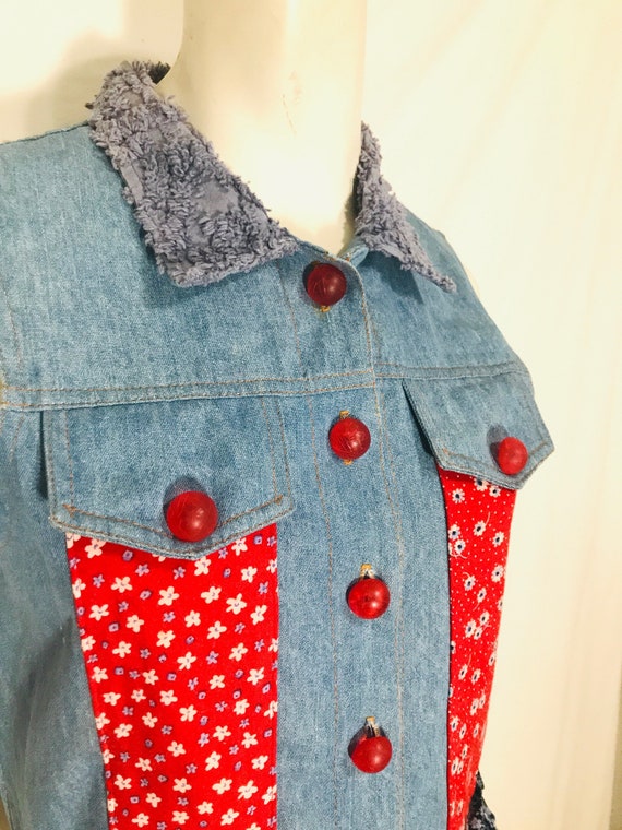 Vintage denim cottagecore 90s-does-70s top / deli… - image 4