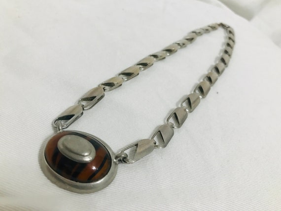 Vintage silver choker Ben Amun tiger's eye  | 90s… - image 1