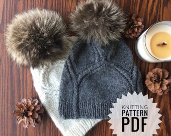 Gothic Arches Hat Knitting Pattern | Beanie Knitting Pattern | PDF Digital Download