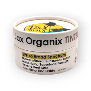 eco friendly sunscreen front view, closed jar