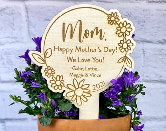Mother's Day Flower Stake | Mother's Day Gift | Personalized Gift for Mom, Grandma, Nana | Plant Stake