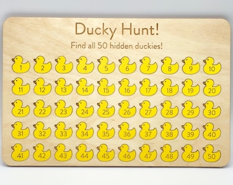 Duck Hunt | Ducky Hunt 50 or 100 piece Numbered Rubber Ducky Puzzle | Duck Prank | Tiny Ducks | Hiding Ducks | Rubber Ducks