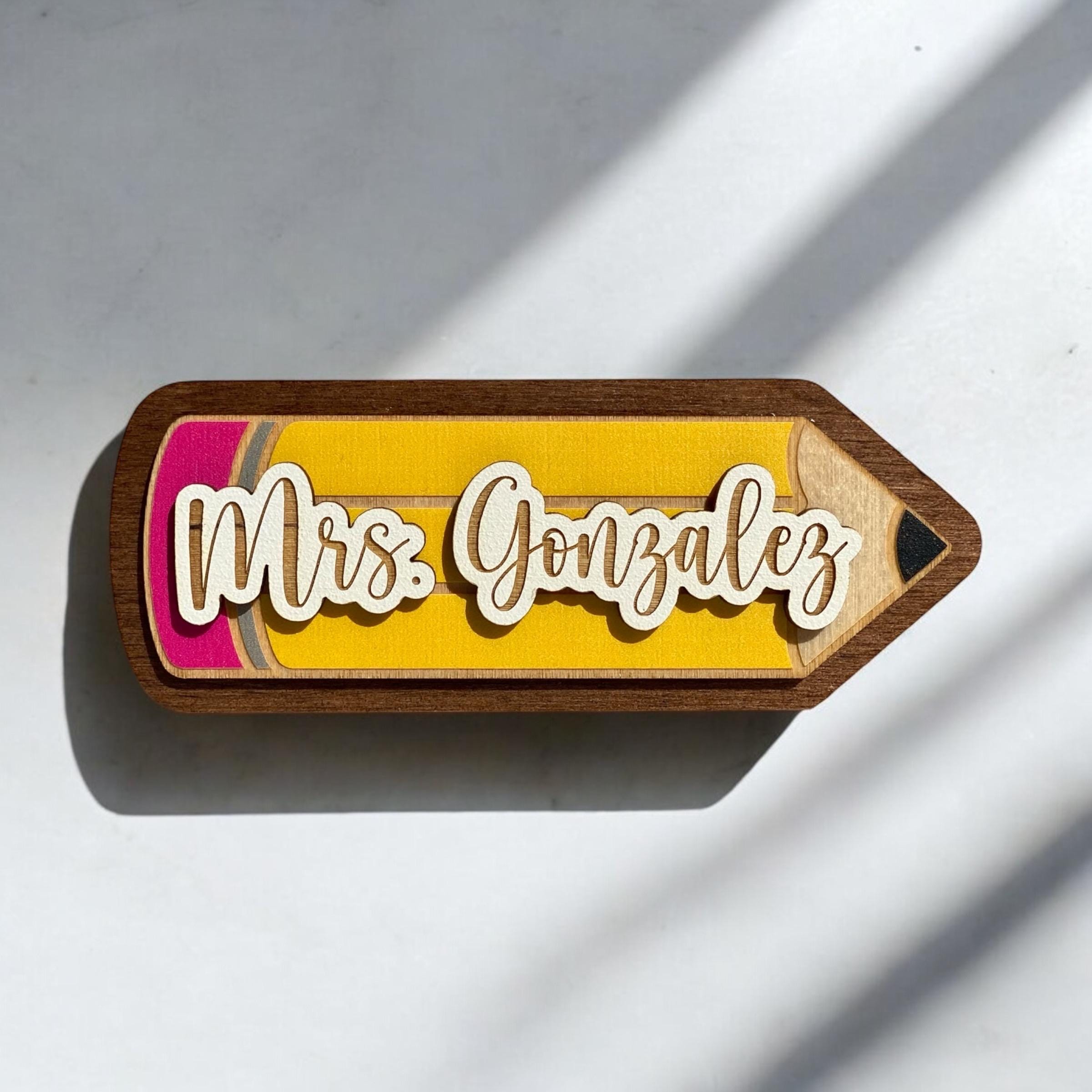 Pencil Name Magnet | Teacher Gift | 2025 Teachers Tutor Counselor Educator Gift | 2025 Magnet
