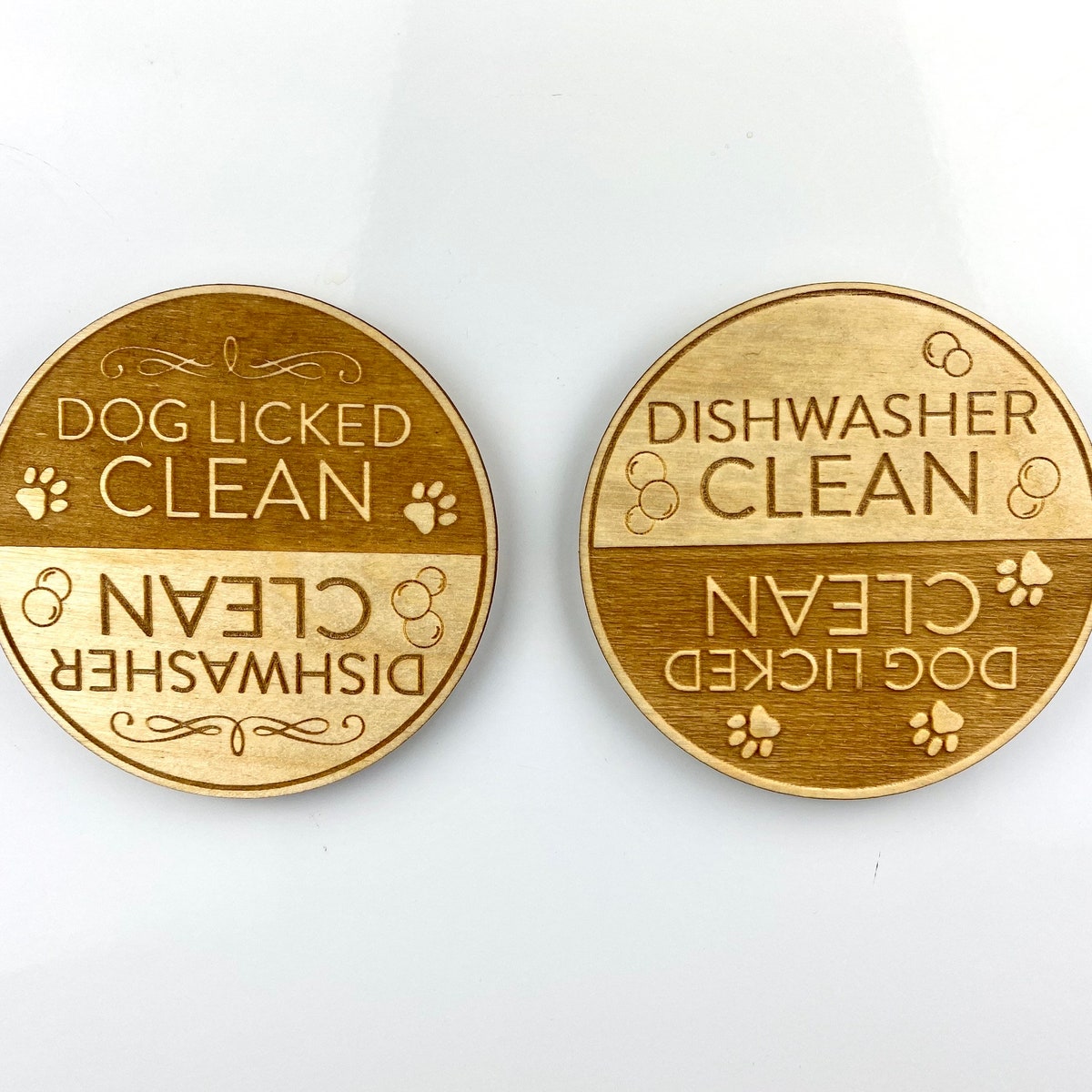 Dirty/clean Dishwasher Magnets Funny Dog Decor Dog Licked Them Clean - Etsy