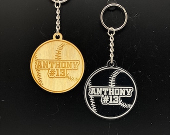 Baseball Keychains | Softball Keychains | Personalized Sports Keychains | Team Gift | Player Gift