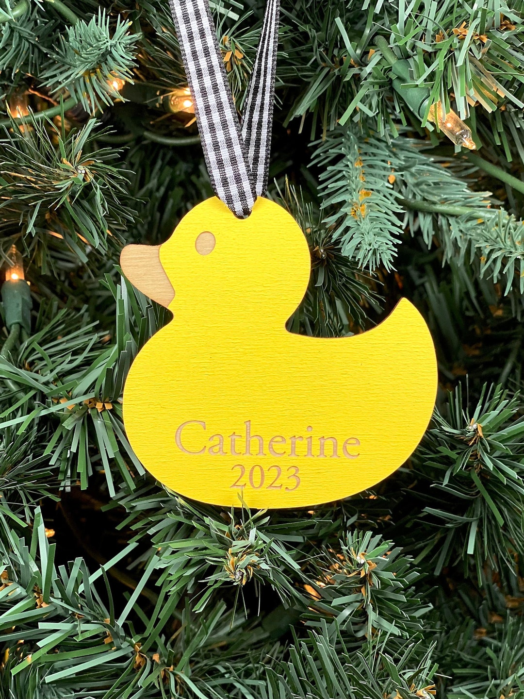 Duck Name Ornament Rubber Duck Ornament Ducky Ornament Etsy