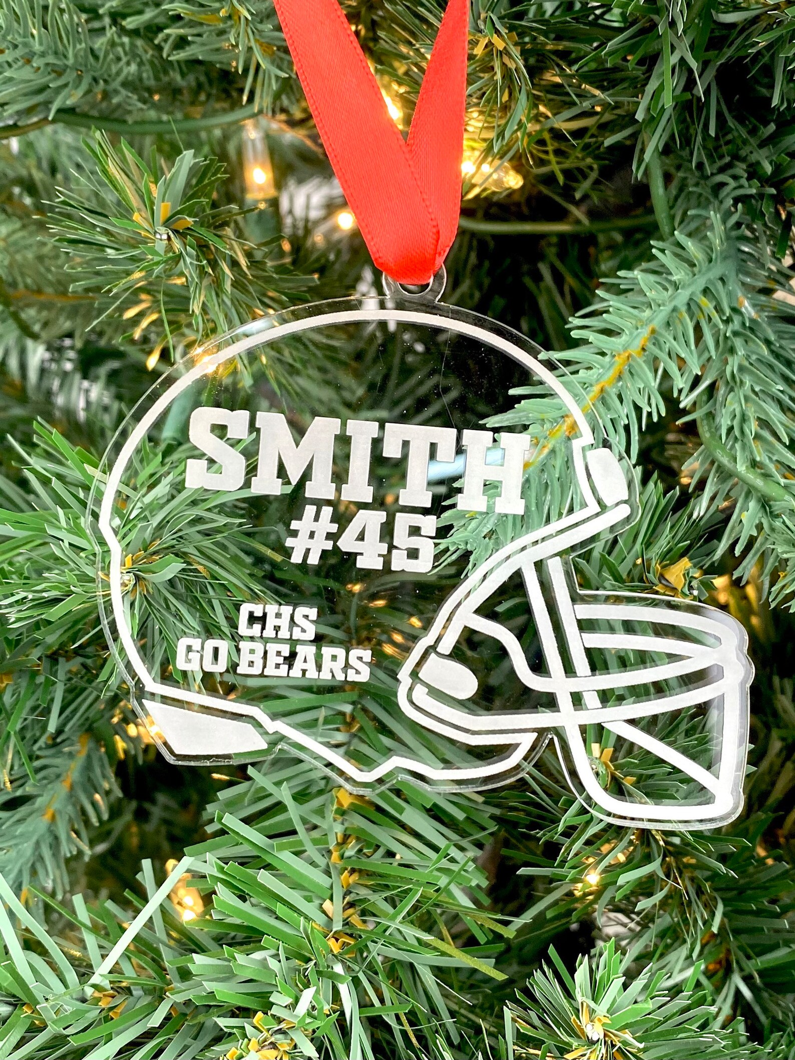 Football Helmet Ornament Personalized Sports Ornament 2022 Etsy