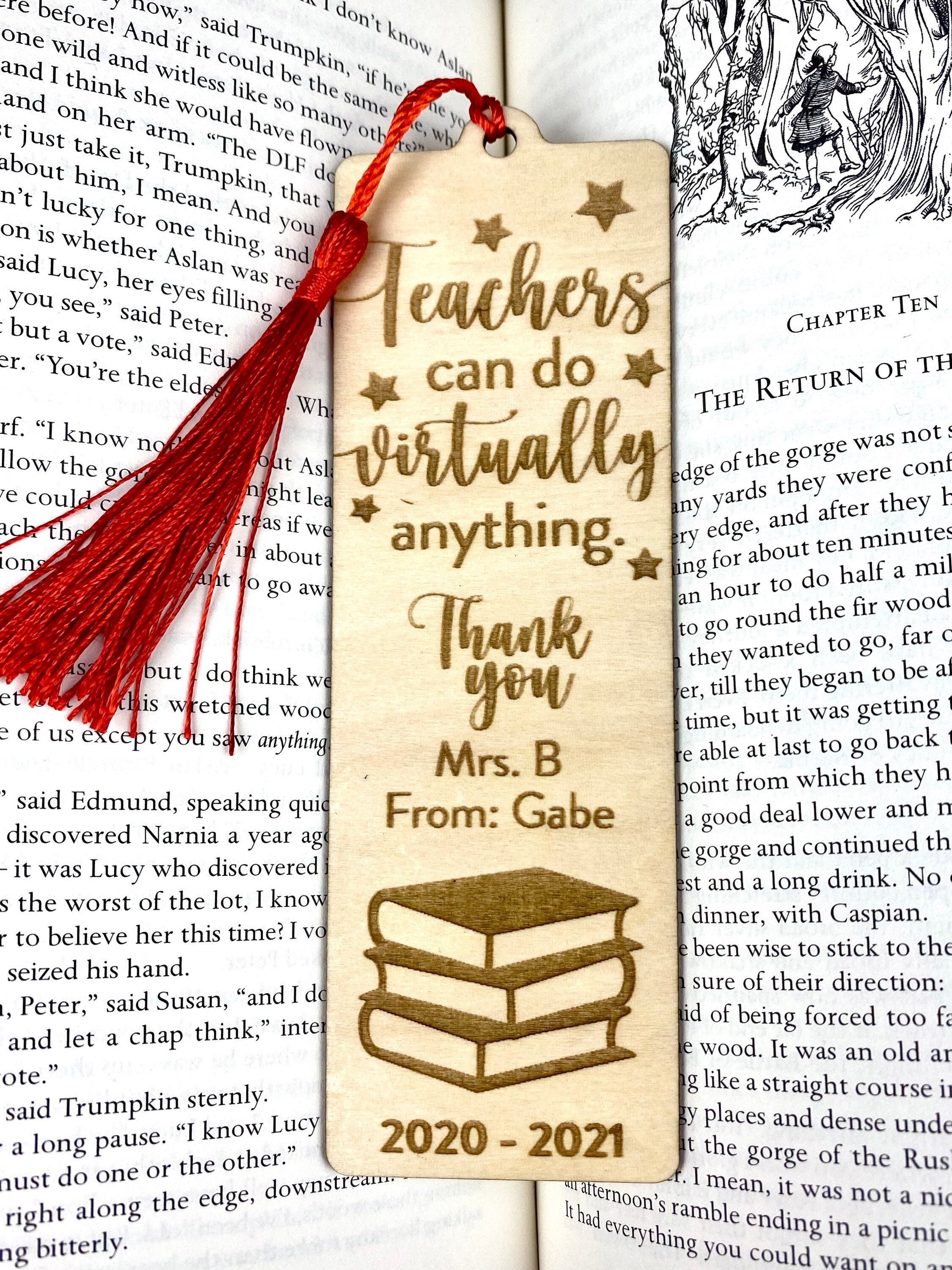 Teacher Gift Teacher Bookmark Teachers Can Do Virtually Etsy