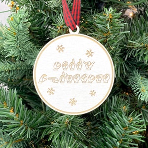 ASL Merry Christmas Ornament | Sign Language Ornament | ASL Ornament | 2023 Ornament