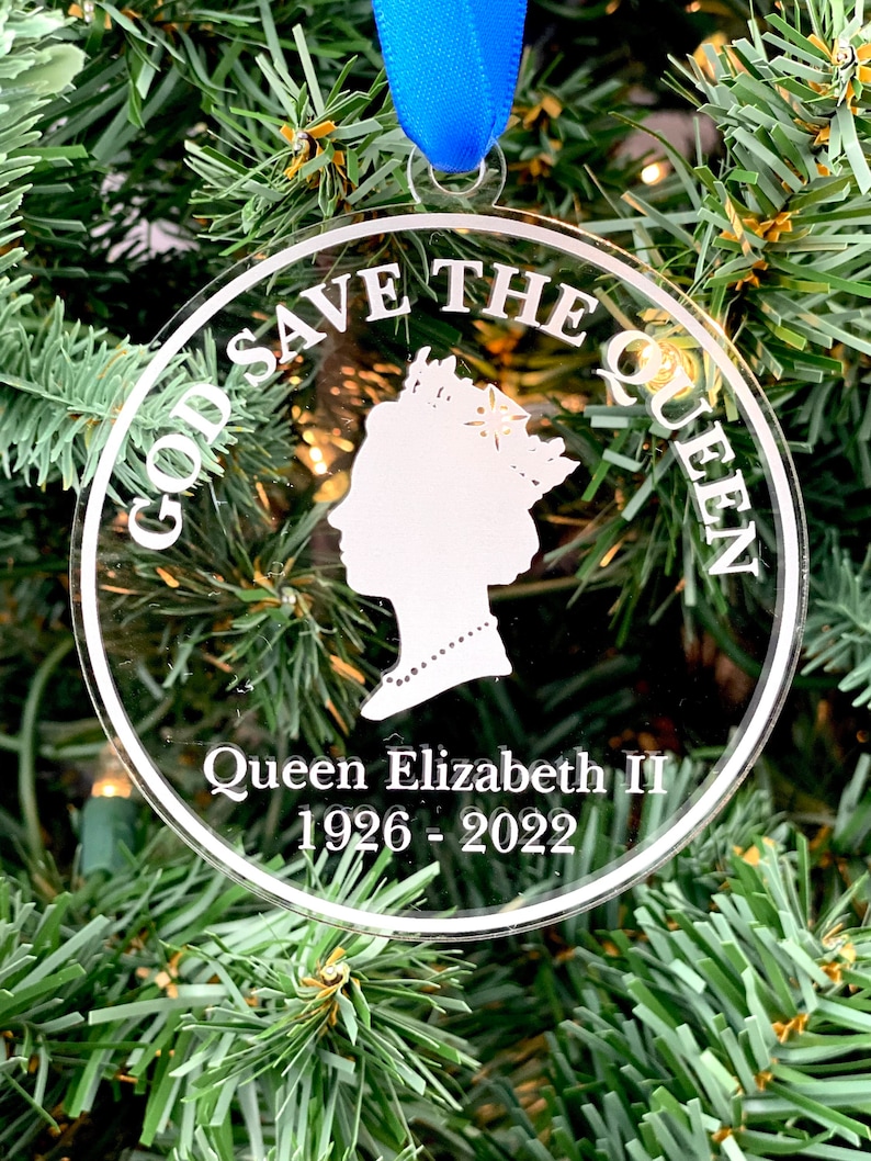 Queen Elizabeth II Ornament  God Save The Queen Ornament  Clear Acrylic