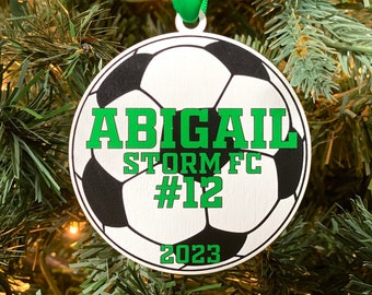 Soccer Name Ornament | Soccer Number Ornament | Soccer Ornament | 2025 Ornament | Sport Ornament | 2026 Ornament