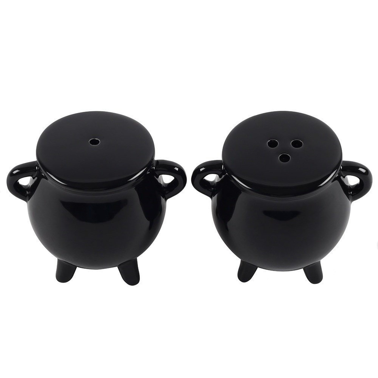 Blank Black Ceramic Cauldron Salt and Pepper Set Etsy