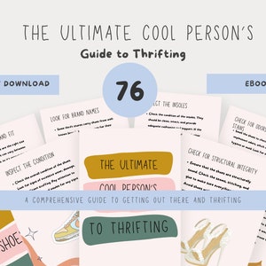 the ultimate cool person's guide to thrifting, thrifting ebook, thrifting tips, thrifting, thrifted, learn to thrift, thrifting guidebook