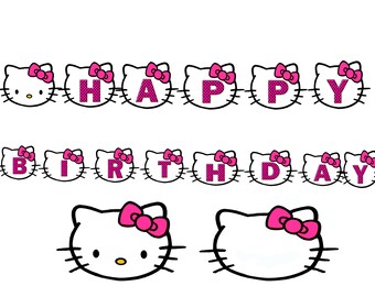birthday party hello kitty happy birthday banner