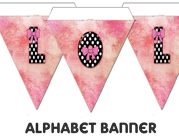 Alphabet Banner download clipart sheets PNG's | Etsy