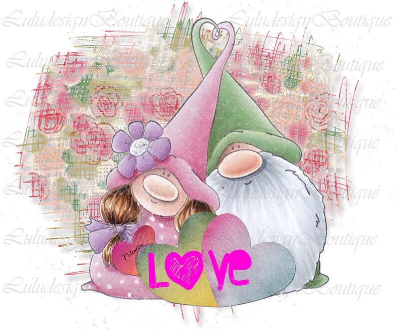 Valentines day clipart. Valentine png file for sublimation printing Valentines Day,3 Variations Valentine gnome clipart