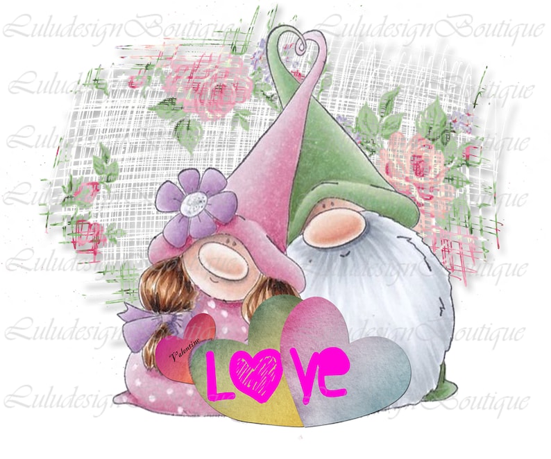 Valentines day clipart. Valentine png file for sublimation printing Valentines Day,3 Variations Valentine gnome clipart