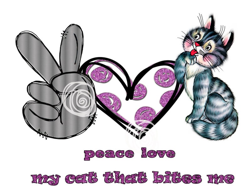 Download Peace love cats Sublimation Png Digital Download cats | Etsy