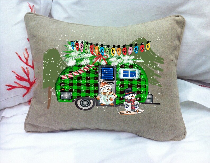 Download Christmas Trailer Snowmen Sublimation / Buffalo Plaid ...
