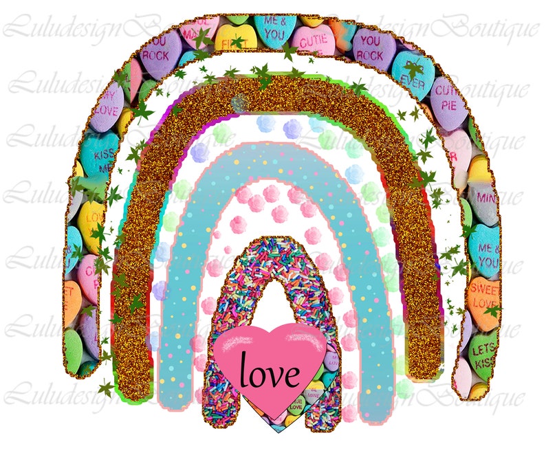 Download Love Valentine Boho Rainbow Png Sublimation Design Sweet ...