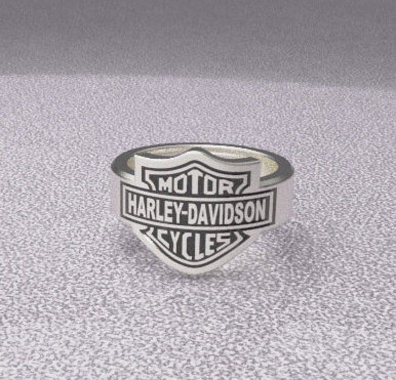 925 Sterling Silver Harley Davidson Motorcycle Ring Etsy