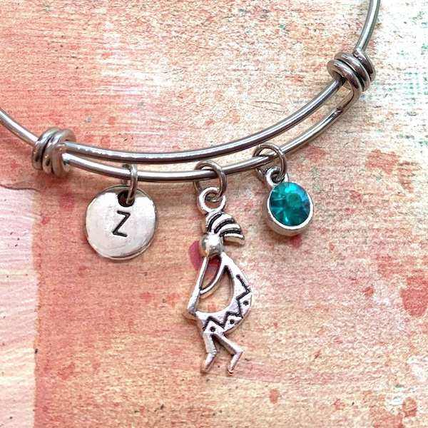 Pulsera Kokopelli, joyería Kokopelli, joyería del suroeste, pulsera del suroeste, regalo de fertilidad, regalo personalizado de los nativos americanos