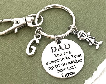 Dad Keychain from Son, First Fathers Day Gift From Boy, Personalized Daddy Birthday Gift, Initial Key Ring, Quote Key Ring, Gift from Son,