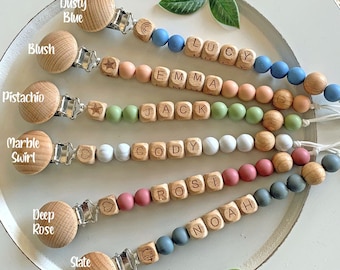 Personalized Pacifier Clip, Baby Shower Gift, Rattle Rings, Newborn Gifts, Gift for Baby, Binky Clip, Pacifier Holder, Baby Boy Girl Gift