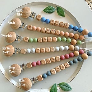 Personalized Pacifier Clip, Baby Shower Gift, Rattle Rings, Newborn Gifts, Gift for Baby, Binky Clip, Pacifier Holder, Baby Boy Girl Gift