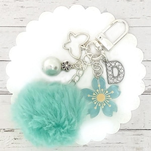Resin Flower Bag Charm, Pre Teenage Girl Gifts, Pom Pom Gifts, Purse Accessories, Dance Bag Backpack Charm, Cheerleader Duffle Bag Charm