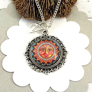 Sun Sign Necklace, Sun Face Necklace, Celestial Pendant, Sun Charm Necklace, Sun Themed Gifts, Personalized Gifts, Sunface Pendant