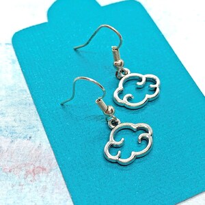 Cloud Earrings, Cloud Gifts, Silver Dangle Earrings, Weather Earrings, Meteorologist Gifts, Weather Girl Gifts, Storm Cloud Earrings for Her