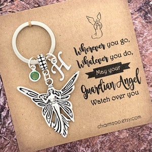 Guardian Angel Keychain, Angel Key Ring, Personalized Gift, Religious | Christian | New Driver | Best Friend | Girlfriend | Teen Birthday