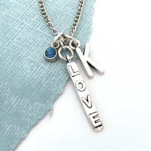 Love Necklace, Love Pendant, Love Charm Necklace, Love Jewelry, Valentines Day Gift for Girlfriend, Love Gifts for Her, Sweetheart Necklace