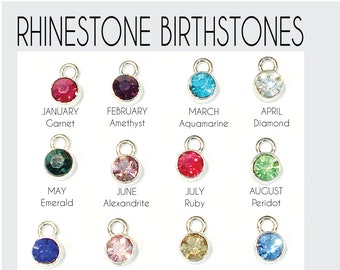 Add A Birthstone, Add A Rhinestone Birthstone Charm, Add A Swarovski Crystal Charm