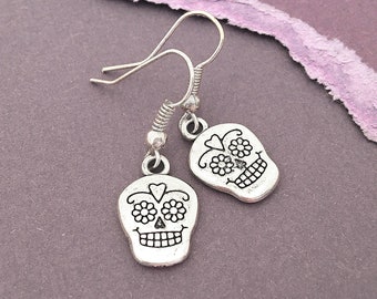 Sugar Skull Earrings Day of the Dead Earrings Sugar Skull Jewelry, Day of the Dead Jewelry for Women, Sugar Skull Gifts for Women