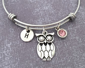 Owl Charm Bracelet | Etsy