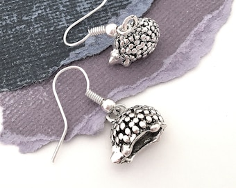 Hedgehog Earrings, Hedgehog Jewelry, Hedgehog Gifts, Silver Dangle Earrings Women, Charm Earrings, Animal Earrings, Friendship Gift for Mom