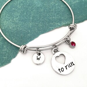 Runner Bangle, Runner Jewelry, Runner Gifts for Women, Love to Run, Marathon Runner Gift, Track and Field Gifts, Athlete Gift, Cross Country