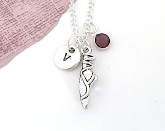 Ballet Slipper Necklace, Ballet Shoe Necklace Silver, Ballerina Shoe Necklace, Ballerina Shoe Charm Necklace for Girls, Ballet Gift Girl