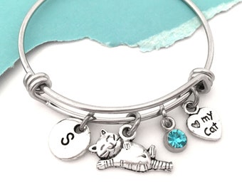 cat bangle bracelet