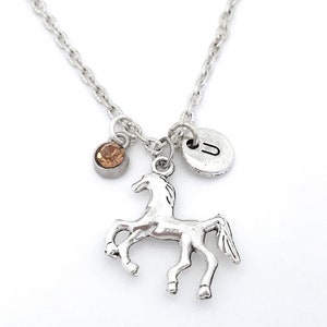 Horse Necklace Silver, Equestrian Necklace, Pony Necklace, Personalized Horse Jewelry, Horse Gifts, Equestrian Jewelry, Horse Charm Necklace